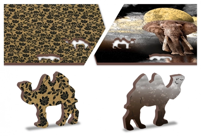 Dřevěné puzzle Sloní sny