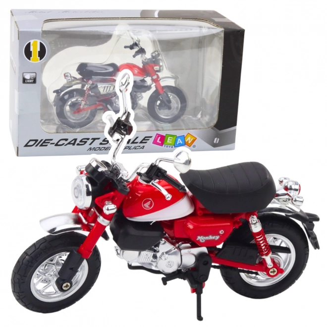 Motocykl retro kovový červený 1:12