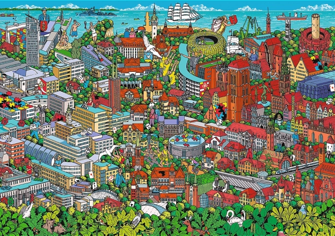 Puzzle Trefl Premium Plus Sdílejte okamžiky: Trojměsto 1000 dílků