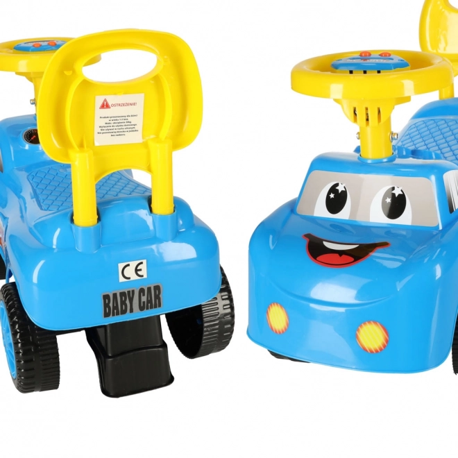 Usměvavé chodítko auto s klaksonem modré