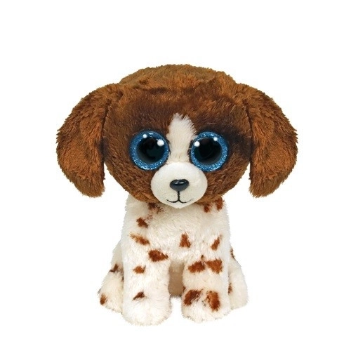 Plyšák Ty Beanie Boos pes Muddles, hnědo-bílý, 15 cm