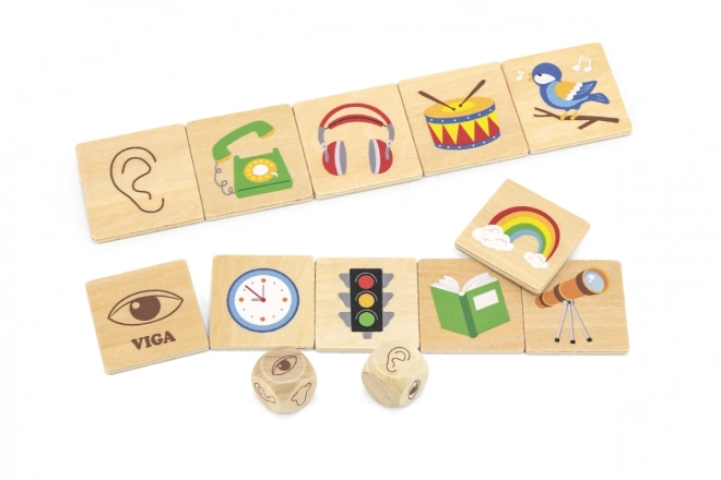 VIGA vzdělávací hra dřevěné puzzle na učení smyslů