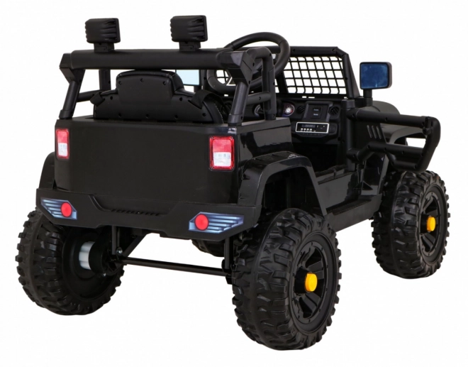 Mașină pe baterii Jeep Dark Night pentru copii + pornire lentă + EVA + LED audio – Černé