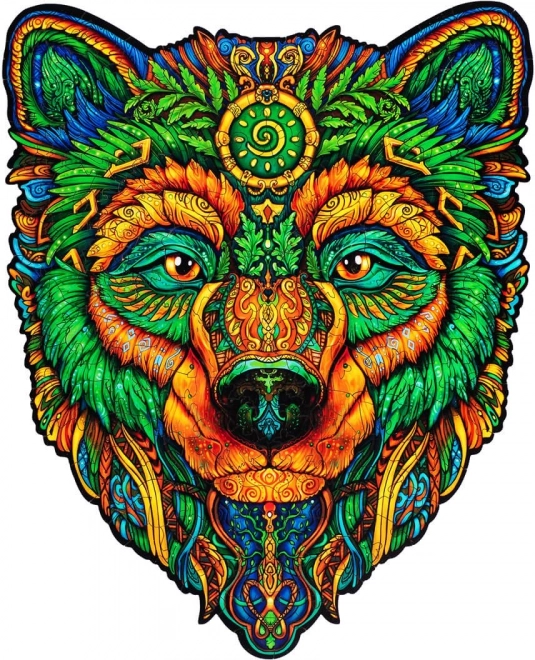 Dřevěné puzzle Moudrý medvěd