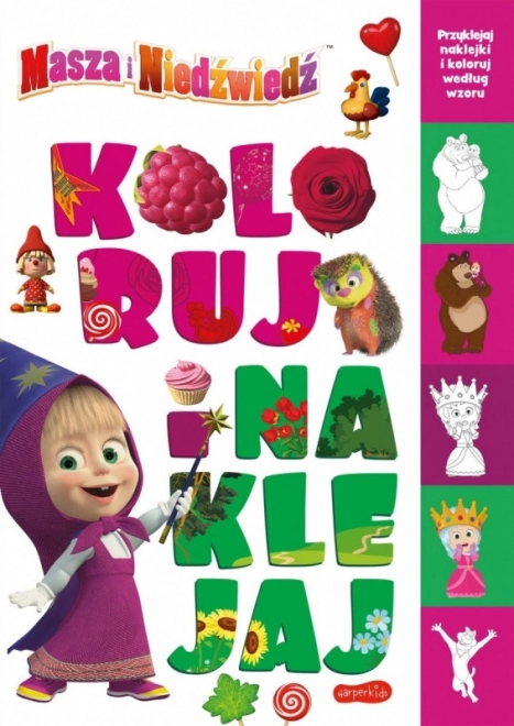 Kniha Máša a medvěd. Barva a nálepka 2