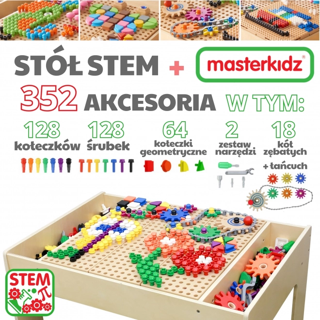 Dřevěný vzdělávací stůl Masterkidz s příslušenstvím STEM