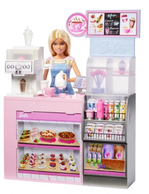 Barbie baristka v kavárně