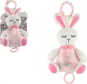 hudební plyšový králíček 18 cm s chrastítkem
