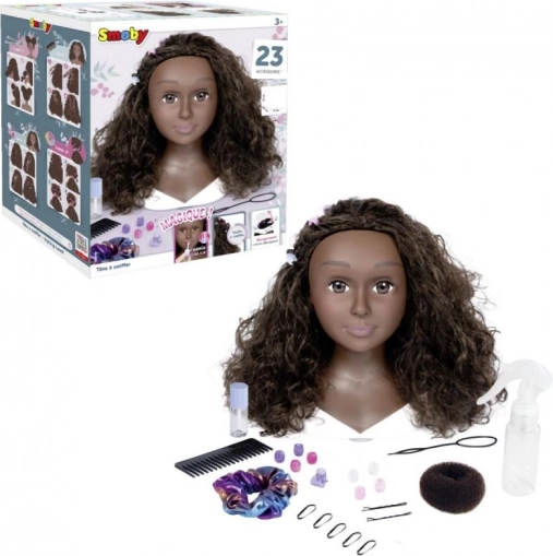 česací hlava afro s doplňky a magickým líčením