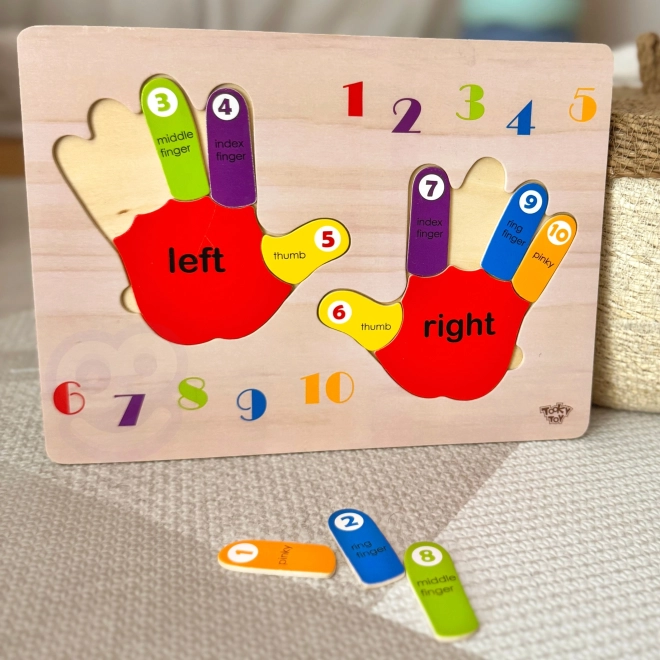 Dřevěná učebnicová skládačka Ruce TOOKY TOY