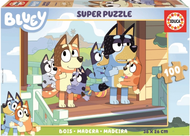 Educa dřevěné puzzle Bluey 100 dílků
