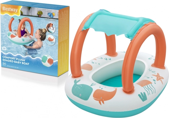 Bestway dětský nafukovací člun s odnímatelnou stříškou comfort plush