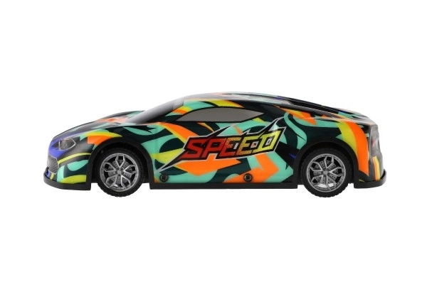 Auto RC závodní 27MHz plast 20cm na baterie se světlem 3 barvy v krabici 27x10x13cm