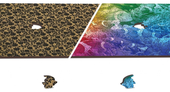 Dřevěné puzzle Tropické ryby s dvoustranným designem