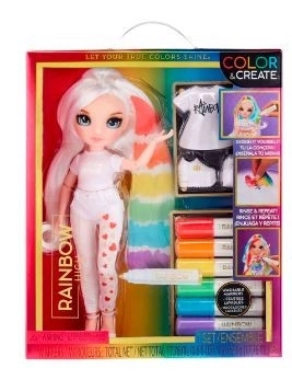 Duhová vysoká barva a vytvoření módní DIY panenky