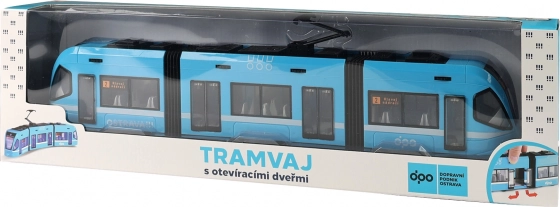 Moderní tramvaj Ostrava modrá 47 cm