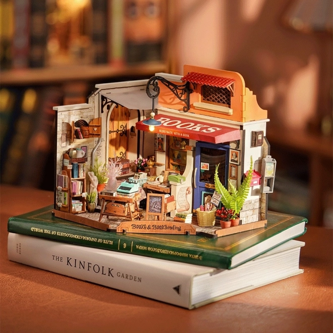 Rolife DIY 3D dřevěné puzzle Knihkupectví na rohu