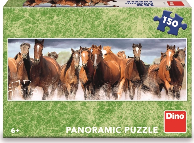 Puzzle Koně ve vodě - Panorama 150 dílků