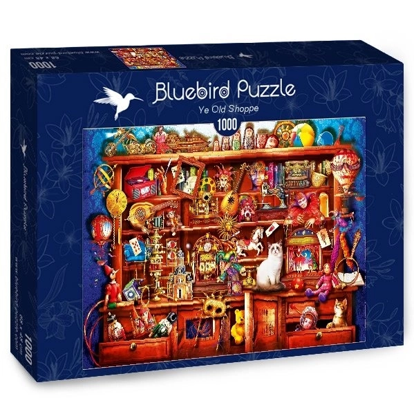 Puzzle stará police s hračkami
