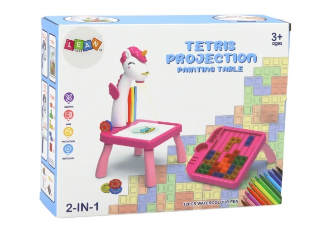 Mini projektor Tetris Table 2v1 Unicorn Blue