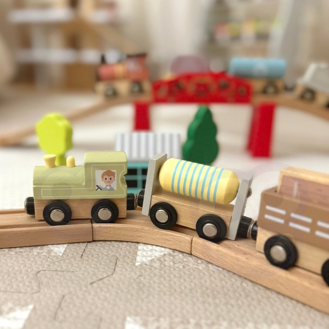 Tooky Toy dřevěné magnetické vlakové vagóny