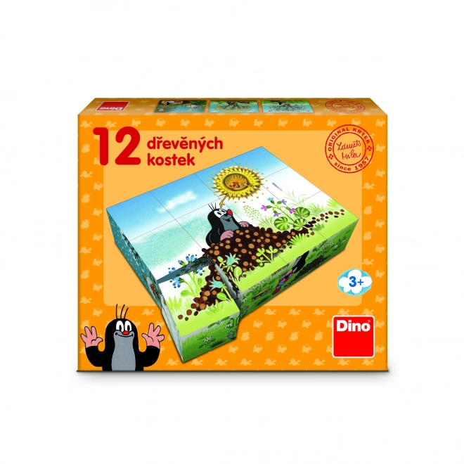 Dino Dřevěné kostky Krtkův rok 12 ks