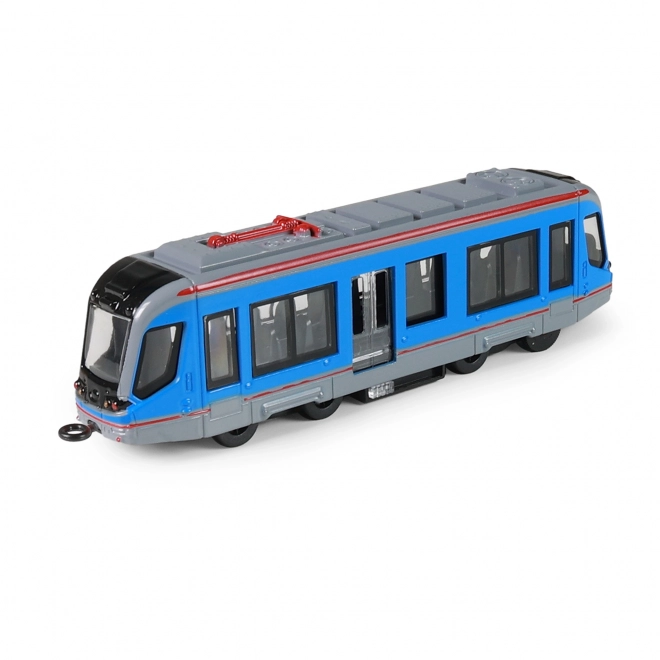 Kovová tramvaj modrá 20cm