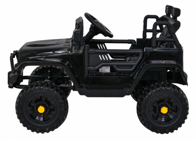 Mașină pe baterii Jeep Dark Night pentru copii + pornire lentă + EVA + LED audio – Černé