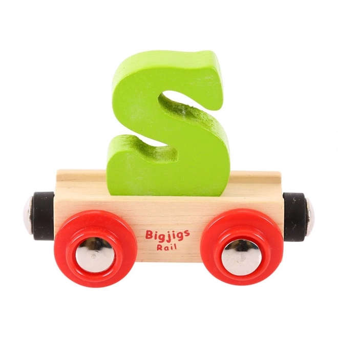 Bigjigs Rail Vagónek dřevěné vláčkodráhy - Písmeno S