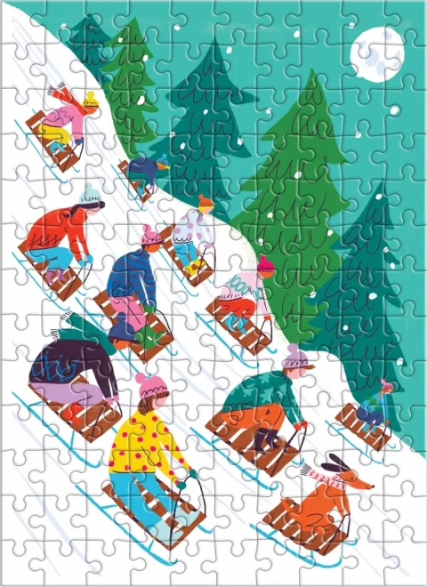 Mini Puzzle Sáňkování - 100 dílků