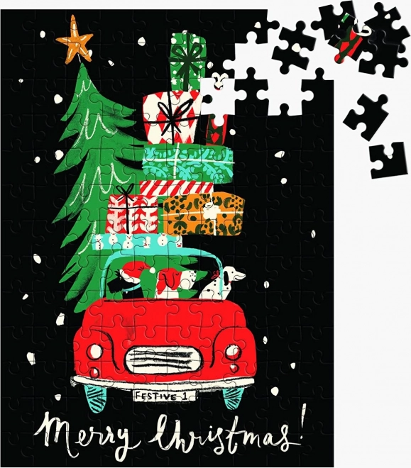 GALISON Puzzle Vánoční auto 130 dílků