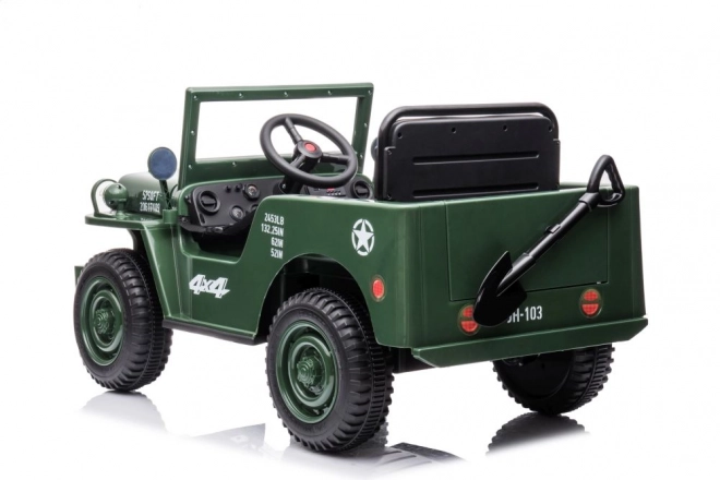 Auto na akumulátor vojenská zelená 4x4