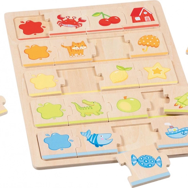 Dřevěné puzzle Goki Barvy