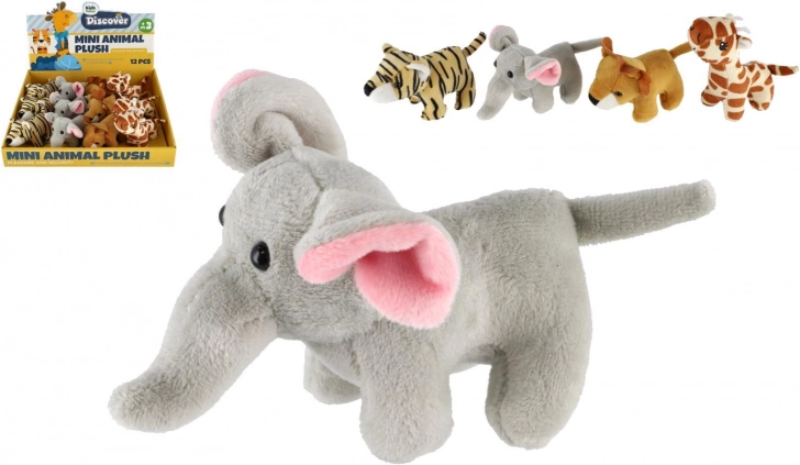 Plyšová zvířátka ze safari a ZOO 10–15 cm, mix druhů