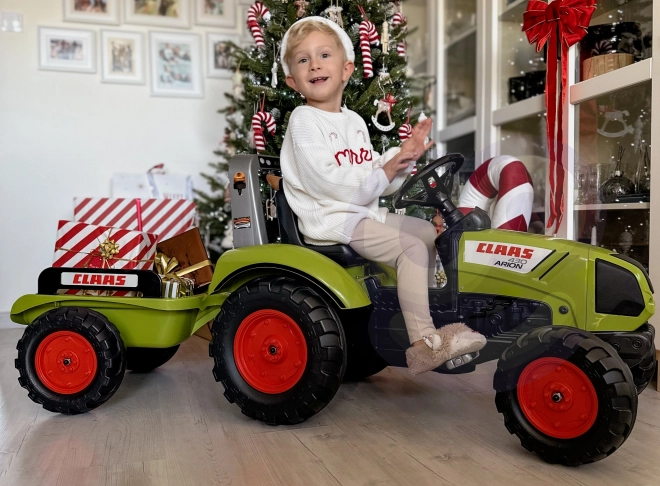 FALK Traktor šlapací Claas Arion 430 s vlečkou