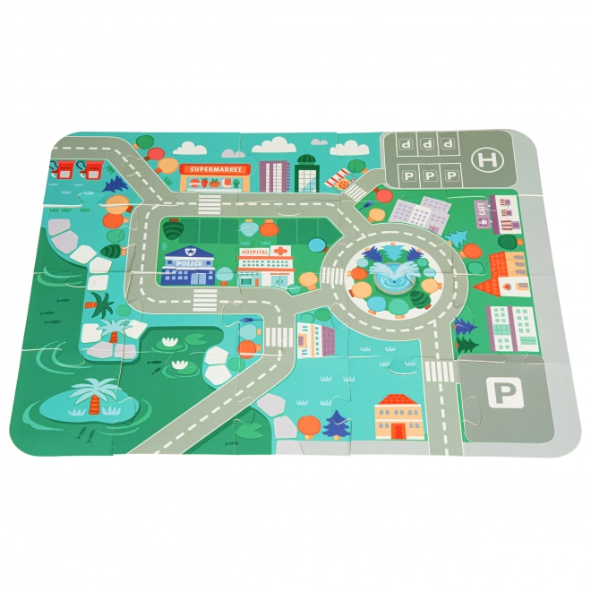 ECOTOYS Dřevěné kostky Město