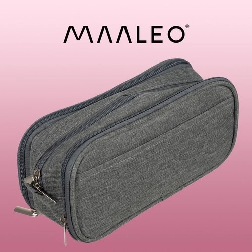 Šedý trojkomorový penál Maaleo