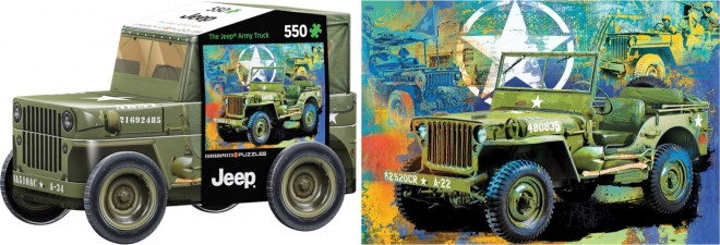 EUROGRAPHICS Puzzle v plechové krabičce Vojenský džíp 550 dílků