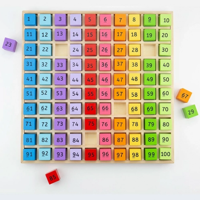 Edukativní hračka Bigjigs Toys – Dřevěná čísla v zásobníku