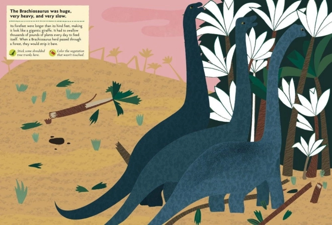 Chronicle Books Kniha aktivit se samolepkami My nature – V době dinosaurů