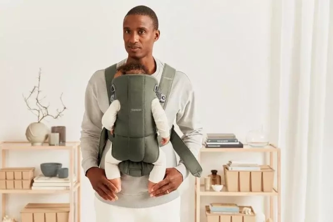 BABYBJORN MINI Tkané dětské nosítko, Tmavě zelená