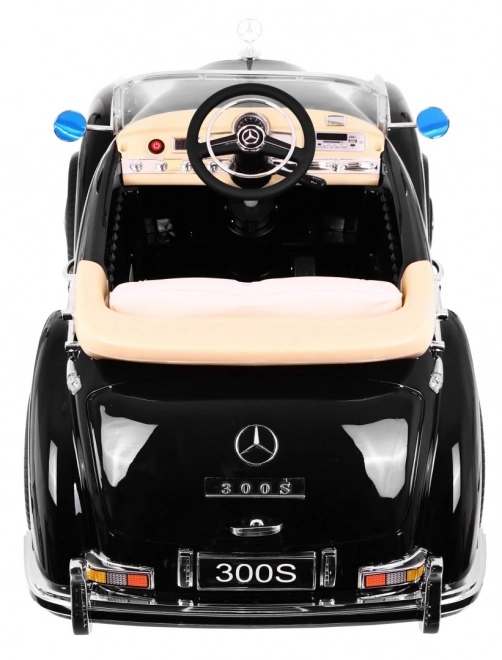 Mercedes Benz 300S Retro pro děti Lak černá + dálkové ovládání + EVA + pomalý start + LED MP3