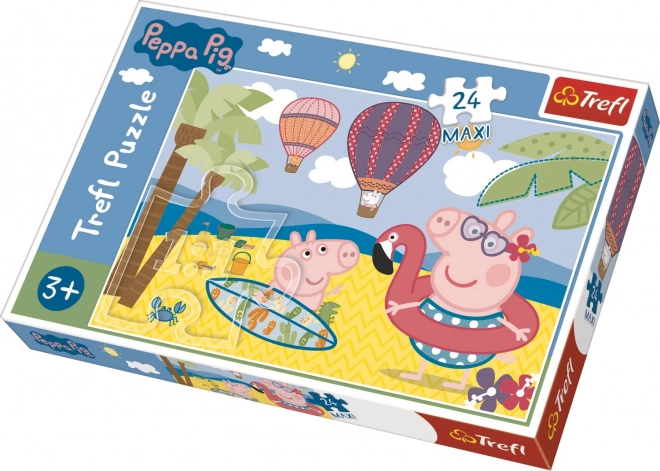 Puzzle Prasátko Peppa: Prázdniny Maxi 24 dílků