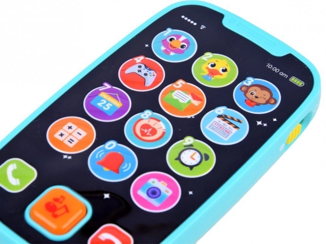 Interaktivní chytrý telefon pro děti modrý s efekty – Modrá