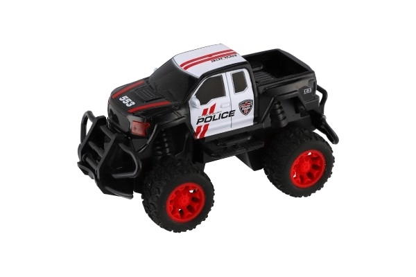 Auto RC policie terénní pick up plast 16cm na baterie v krabici 19x14x13cm