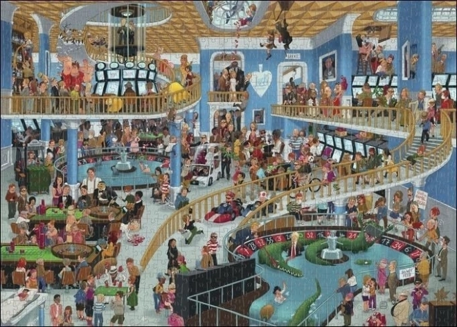 Puzzle 1000 dílků Crazy Chaos in the Casino, Oesterle (Puzzle+Poster)