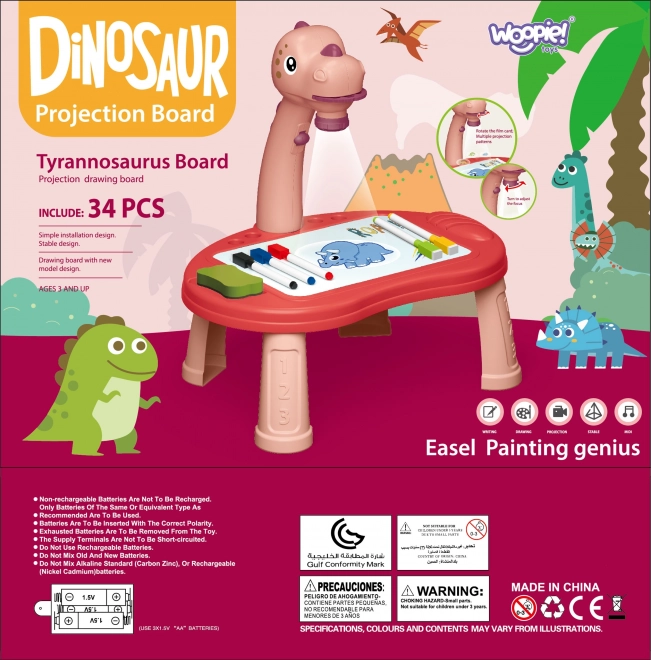 Dětská kreslicí tabule s projektorem Dinozaur