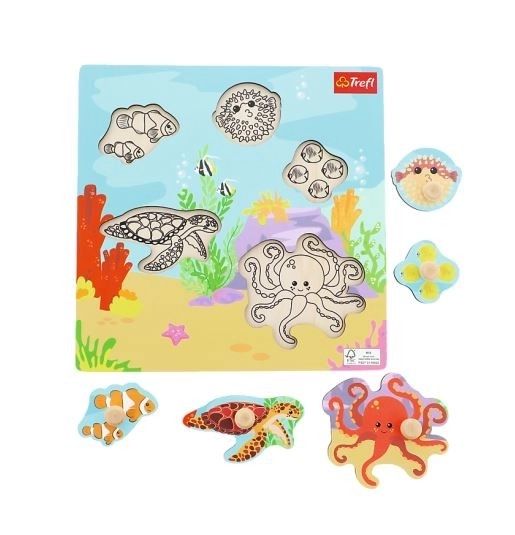 Dřevěné puzzle Zvířata pod vodou 5 dílků