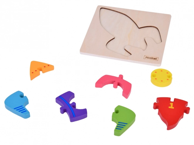 Dřevěné puzzle Montessori raketa