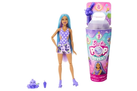 Panenka Barbie Pop Reveal fialový ovocný šok